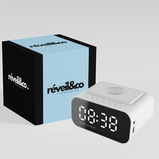 Radio réveil LED tactile chargeur sans fil - Névia