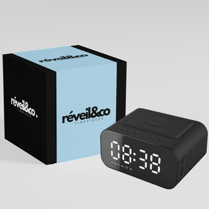 Radio réveil LED tactile chargeur sans fil - Névia