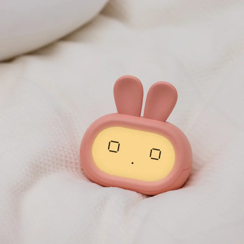 Réveil lapin pour enfant Émoticône LED - Kawaii