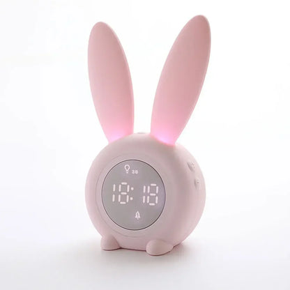 Réveil lapin aux grandes oreilles Veilleuse écran LED multifonctions - Clapino