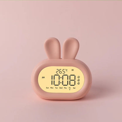 Réveil lapin pour enfant Émoticône LED - Kawaii