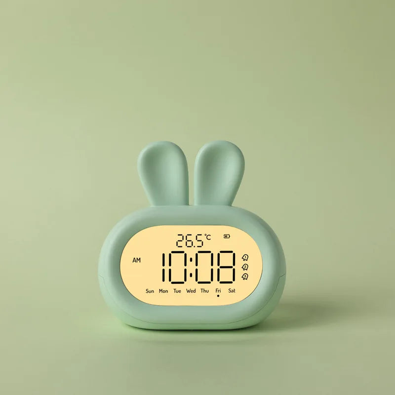 Réveil lapin pour enfant Émoticône LED - Kawaii