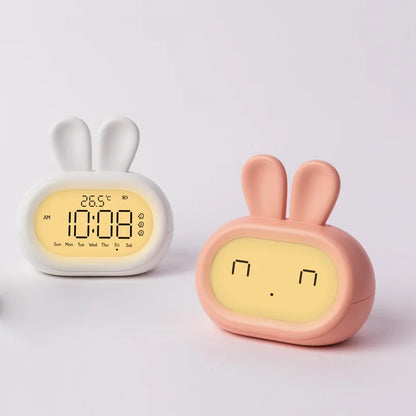 Réveil lapin pour enfant Émoticône LED - Kawaii