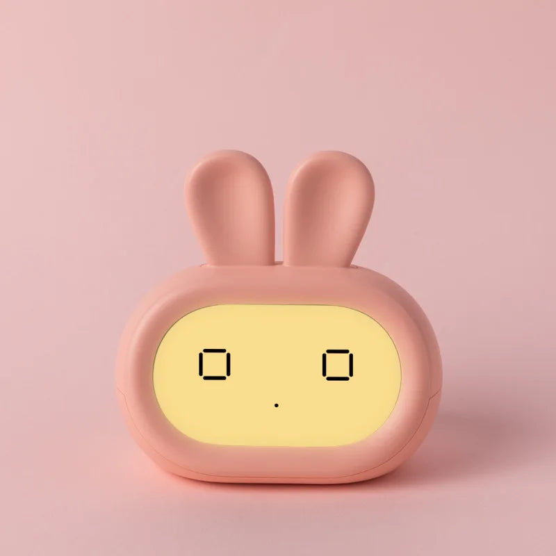 Réveil lapin pour enfant Émoticône LED - Kawaii