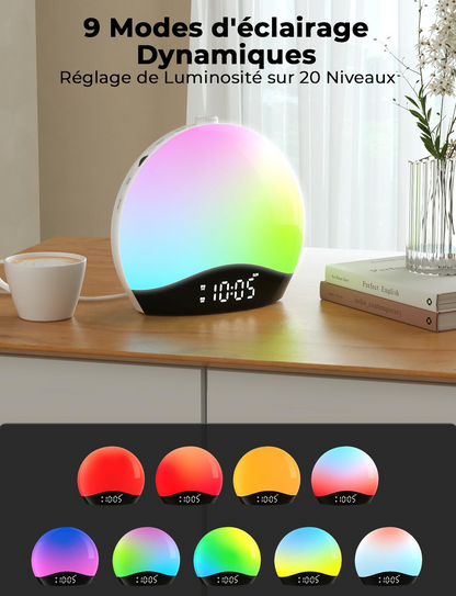 Réveil simulateur d'aube Bluetooth et Radio - La Sphère