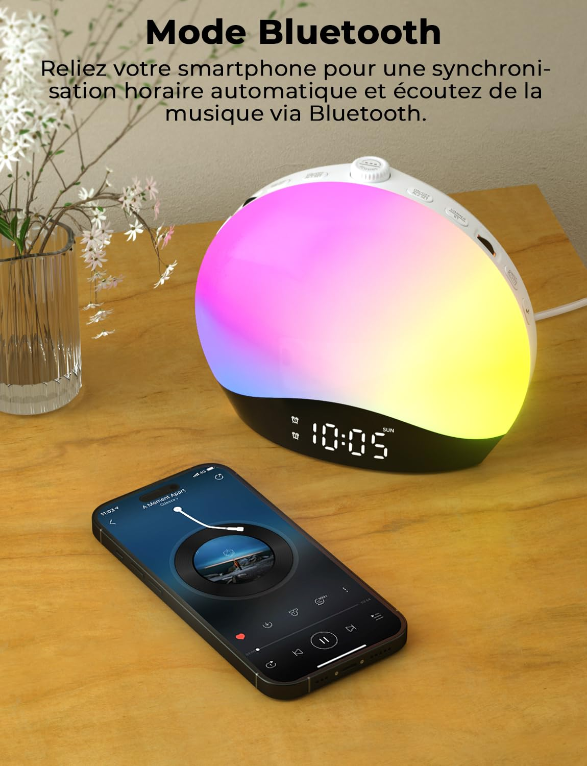 Réveil simulateur d'aube Bluetooth et Radio - La Sphère