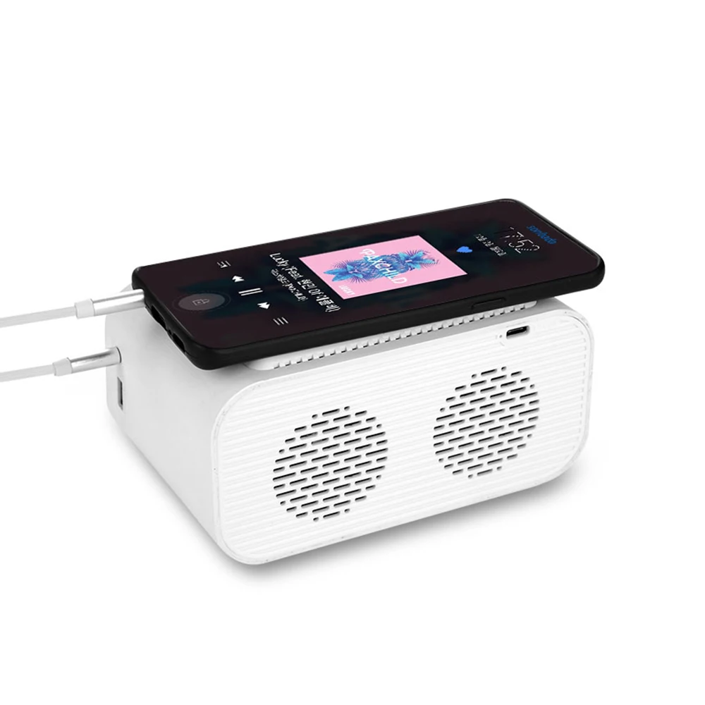 Radio réveil LED tactile chargeur sans fil - Névia