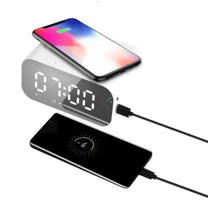 Radio réveil LED tactile chargeur sans fil - Névia