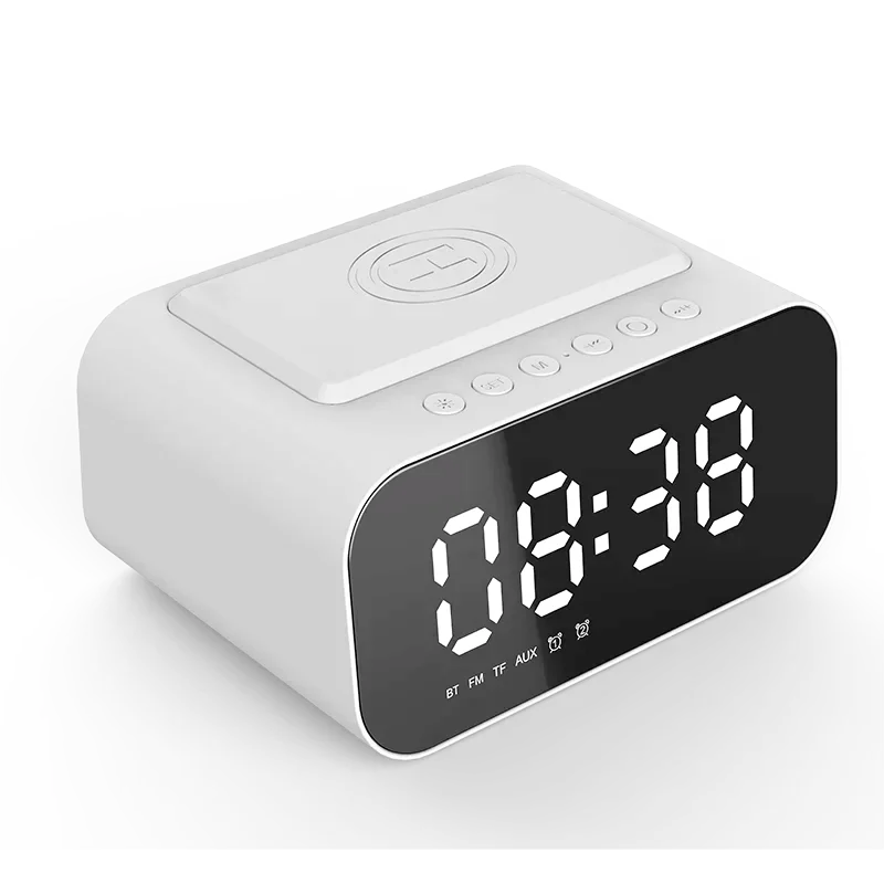 Radio réveil LED tactile chargeur sans fil - Névia