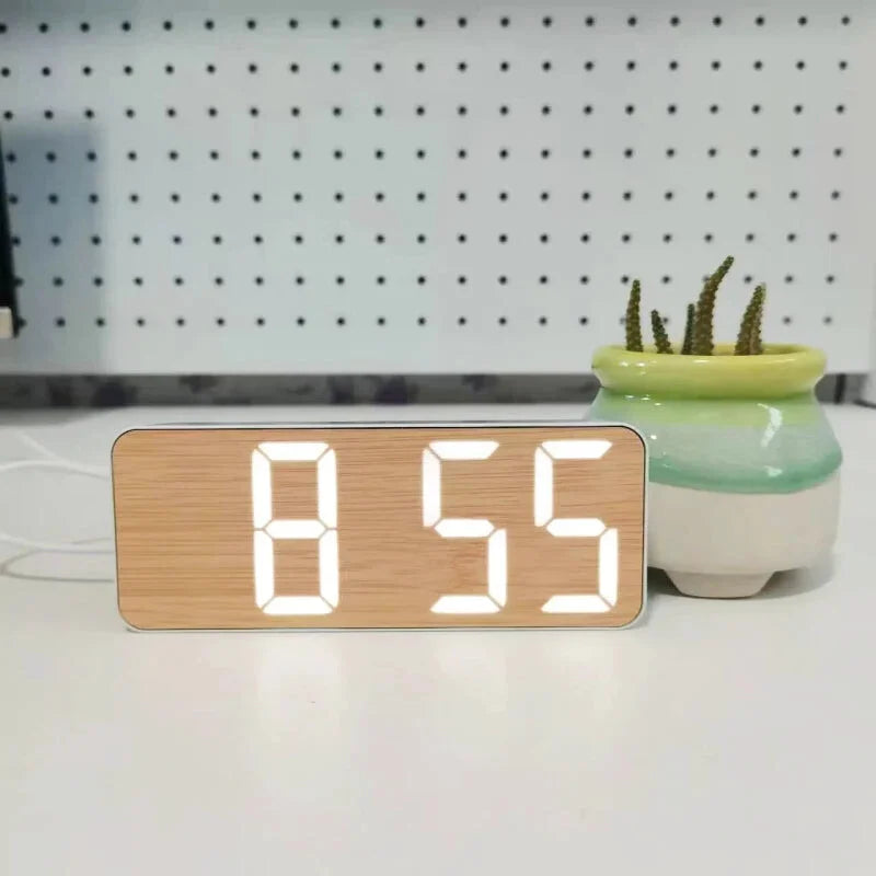 Réveil en Bois affichage LED - Lignum