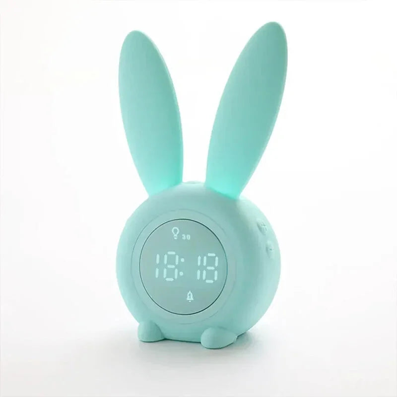 Réveil lapin aux grandes oreilles Veilleuse écran LED multifonctions - Clapino