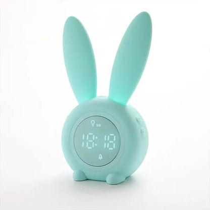 Réveil lapin aux grandes oreilles Veilleuse écran LED multifonctions - Clapino
